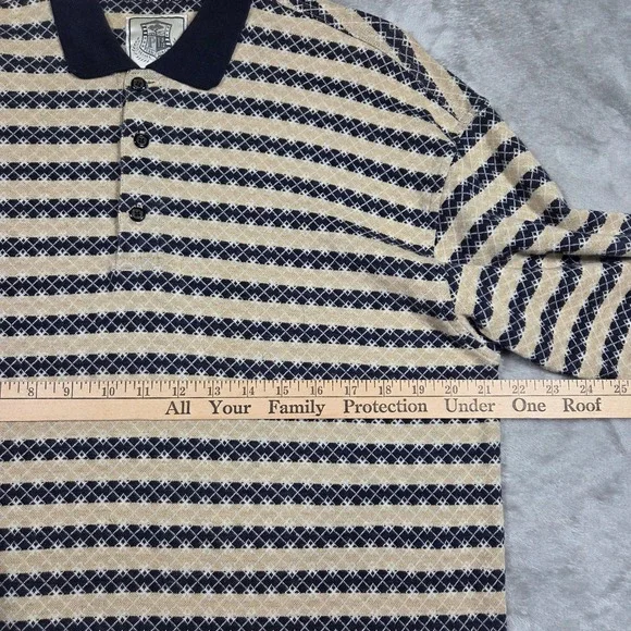 Vtg Pebble Beach Polo Shirt Men M Grandpa Knit Eclectic Preppy Baggy Grunge Punk - Picture 2 of 5